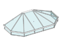 Aluminium-vordach - Modell Athen 3